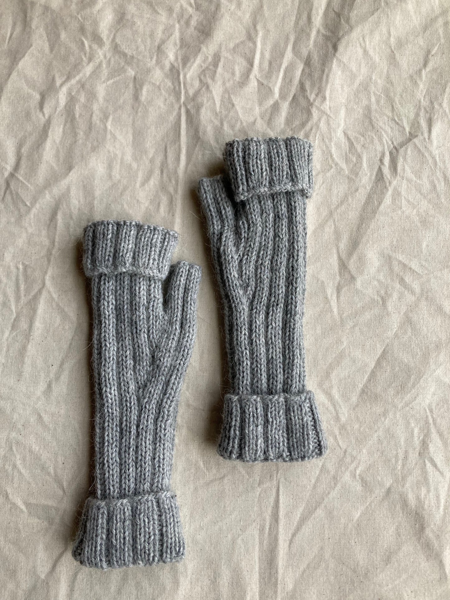 CLAUDIA alpaca rib knit mittens