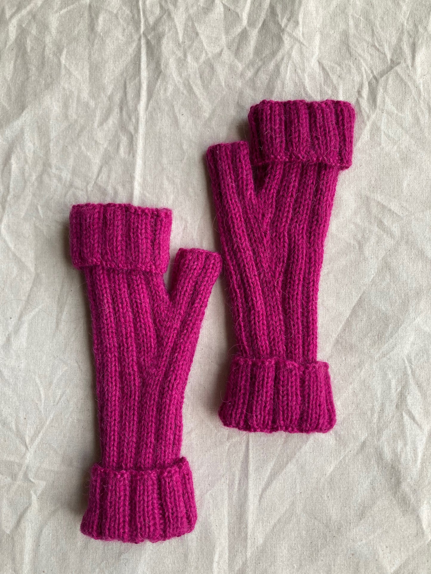 CLAUDIA alpaca rib knit mittens