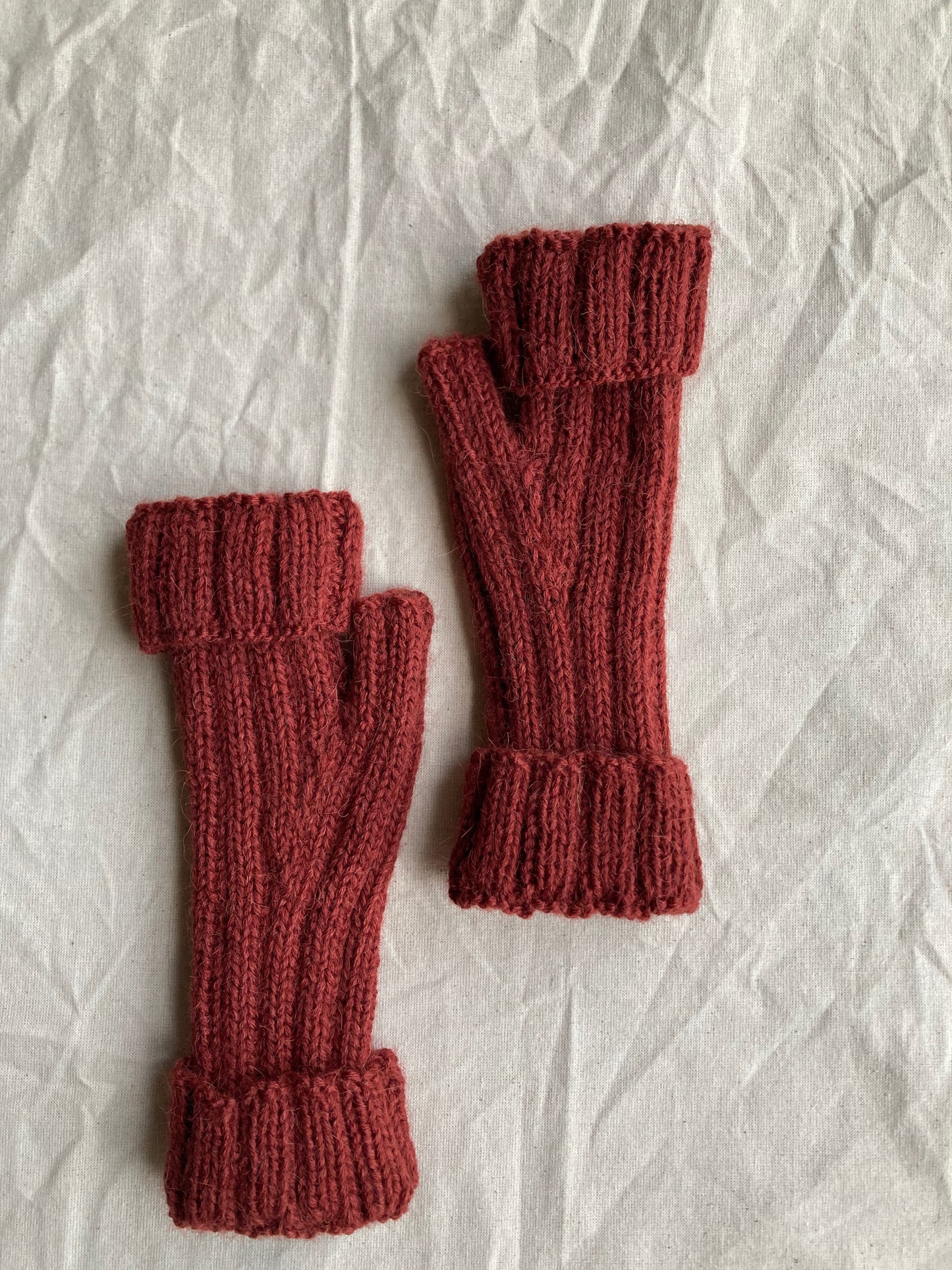 CLAUDIA alpaca rib knit mittens