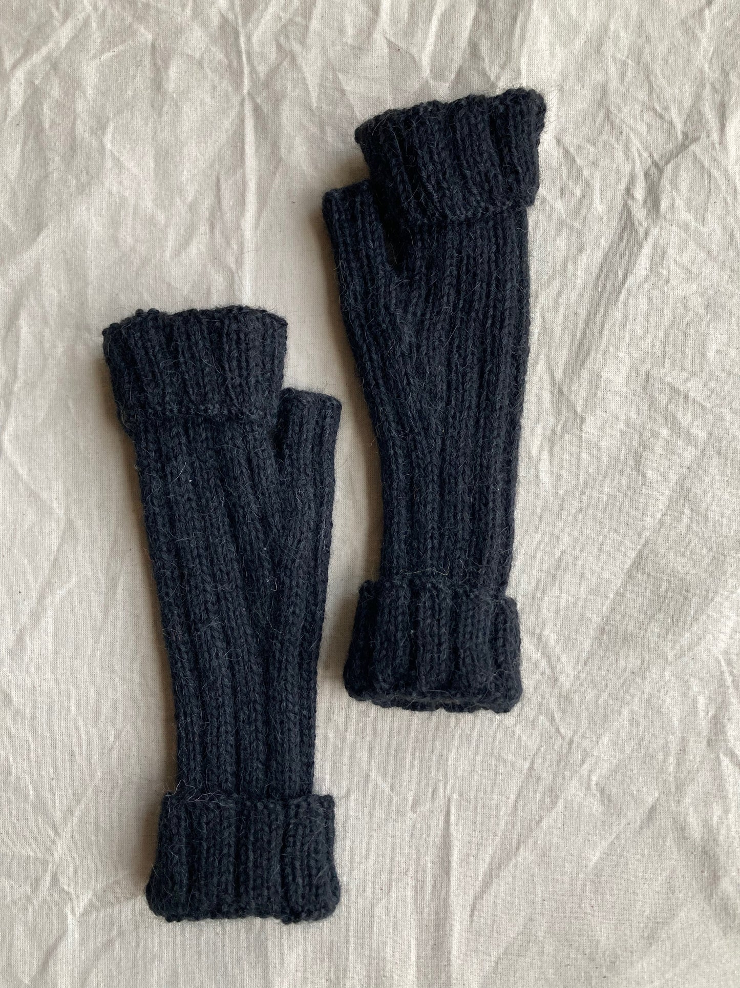 CLAUDIA alpaca rib knit mittens