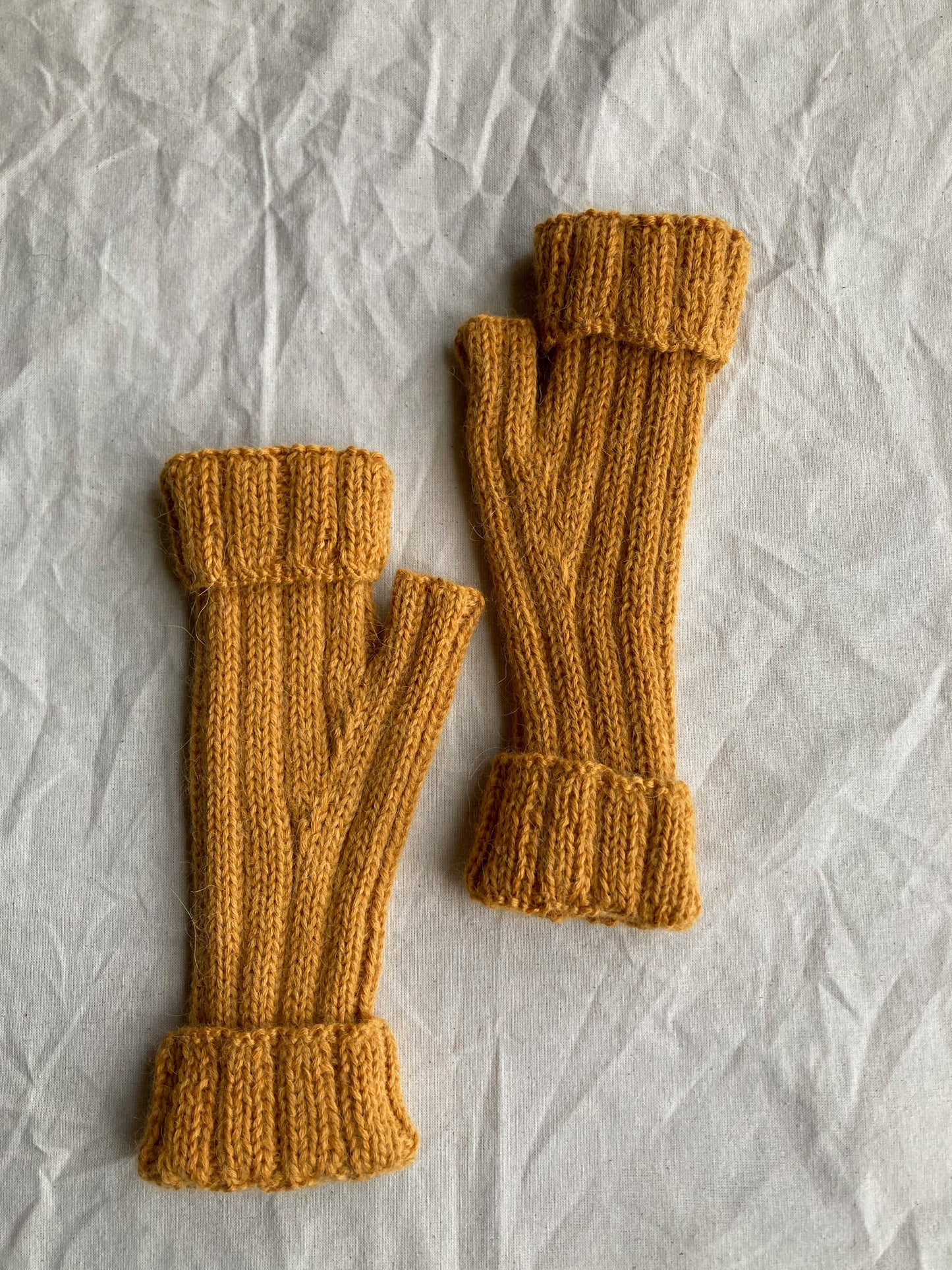 CLAUDIA alpaca rib knit mittens