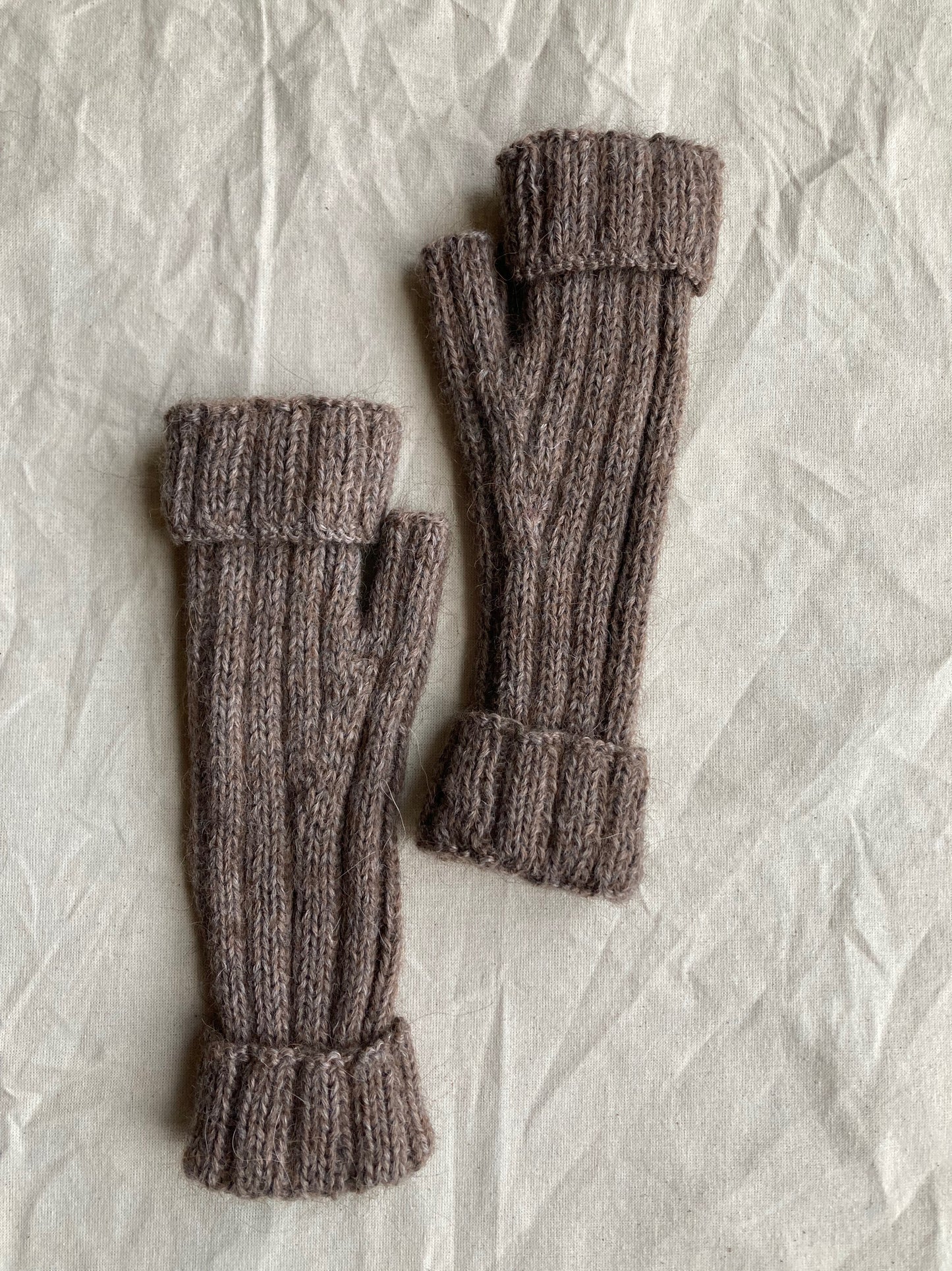 CLAUDIA alpaca rib knit mittens