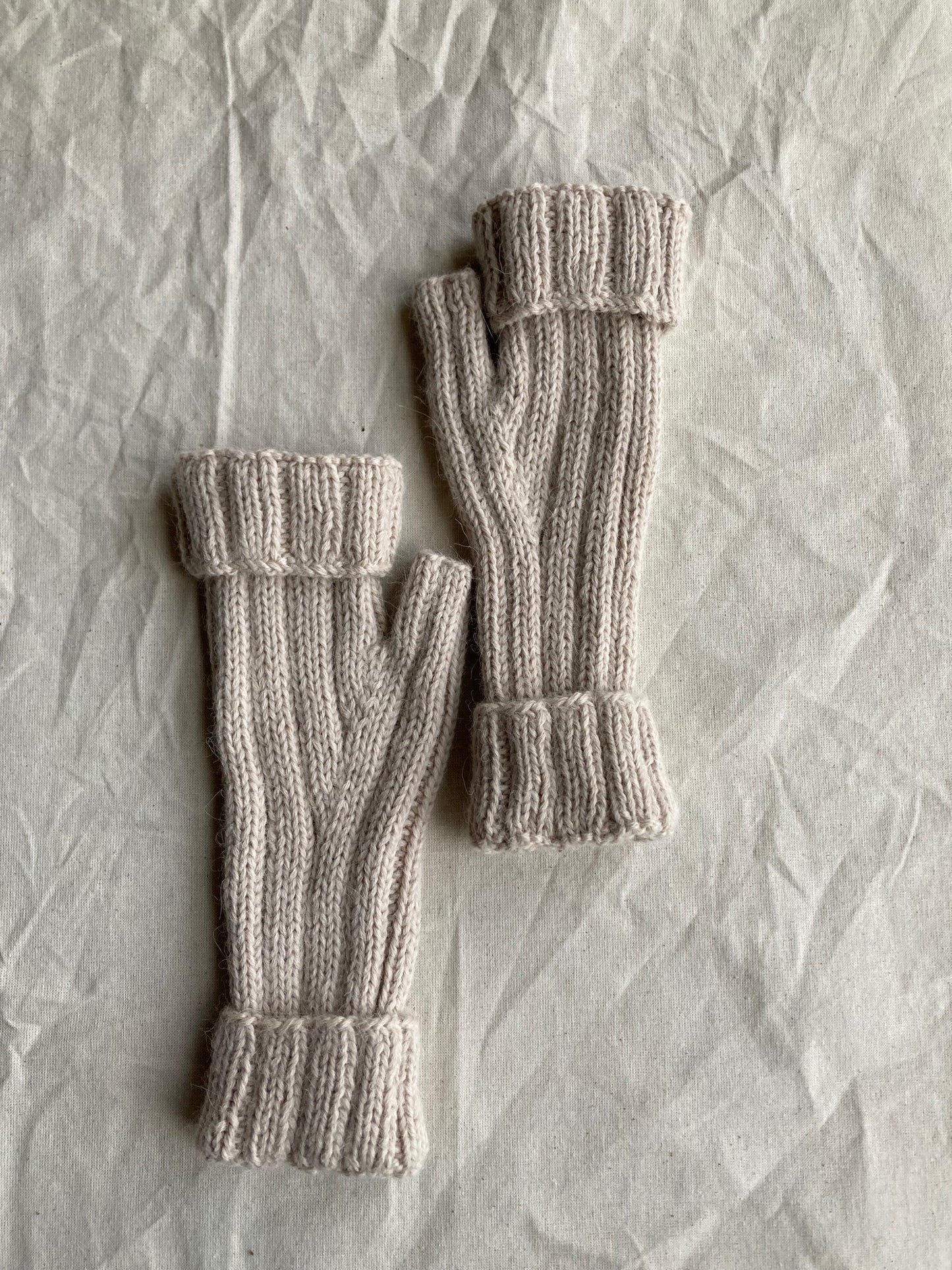 CLAUDIA alpaca rib knit mittens