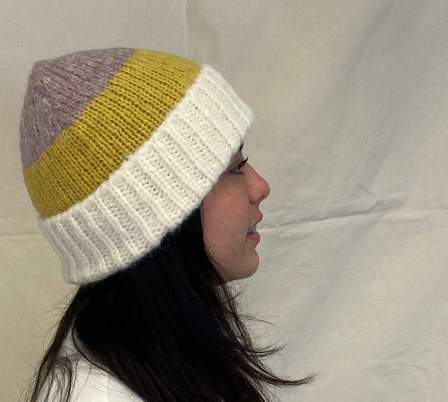 LUZ alpaca stripy beanie