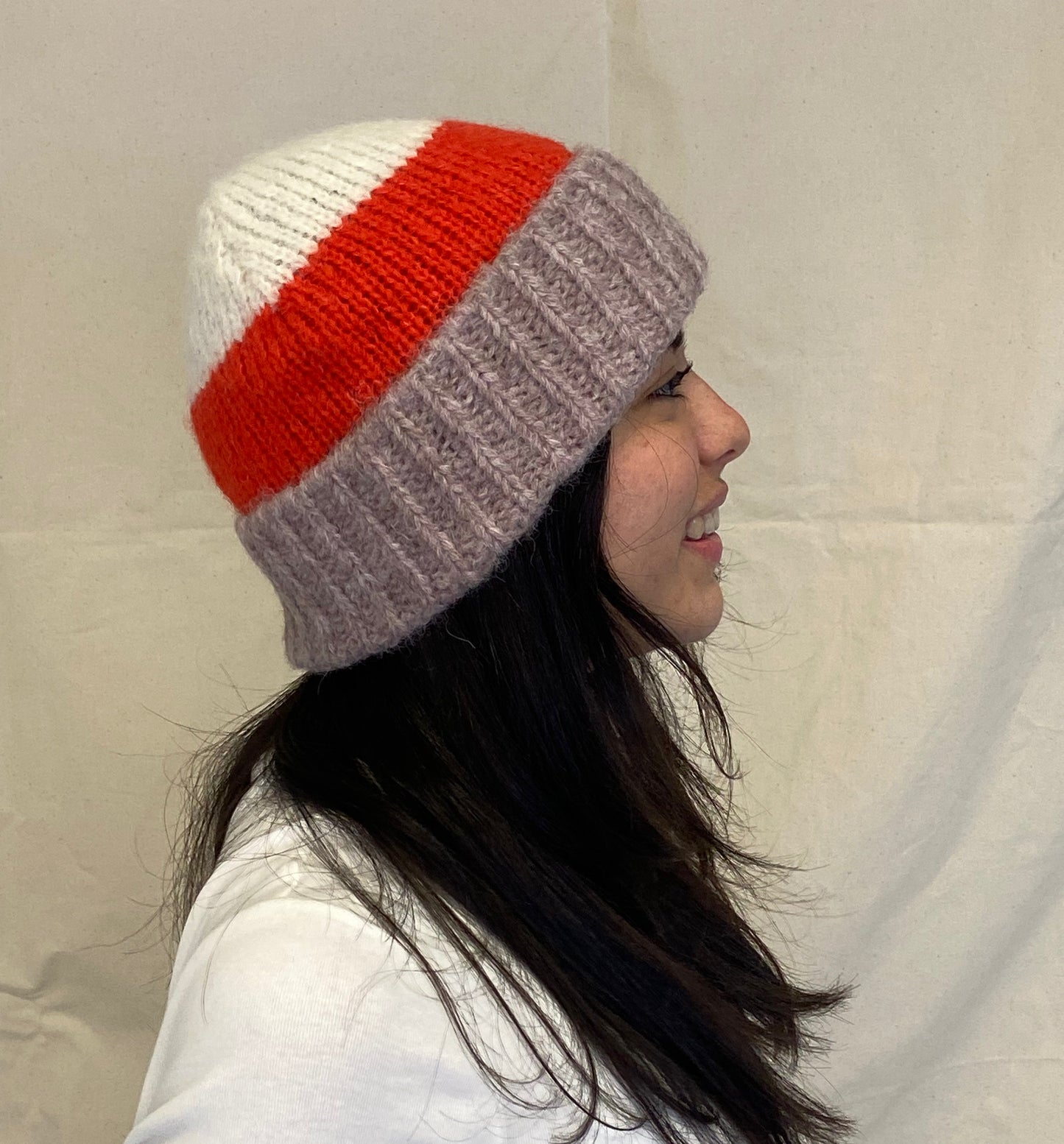 LUZ alpaca stripy beanie
