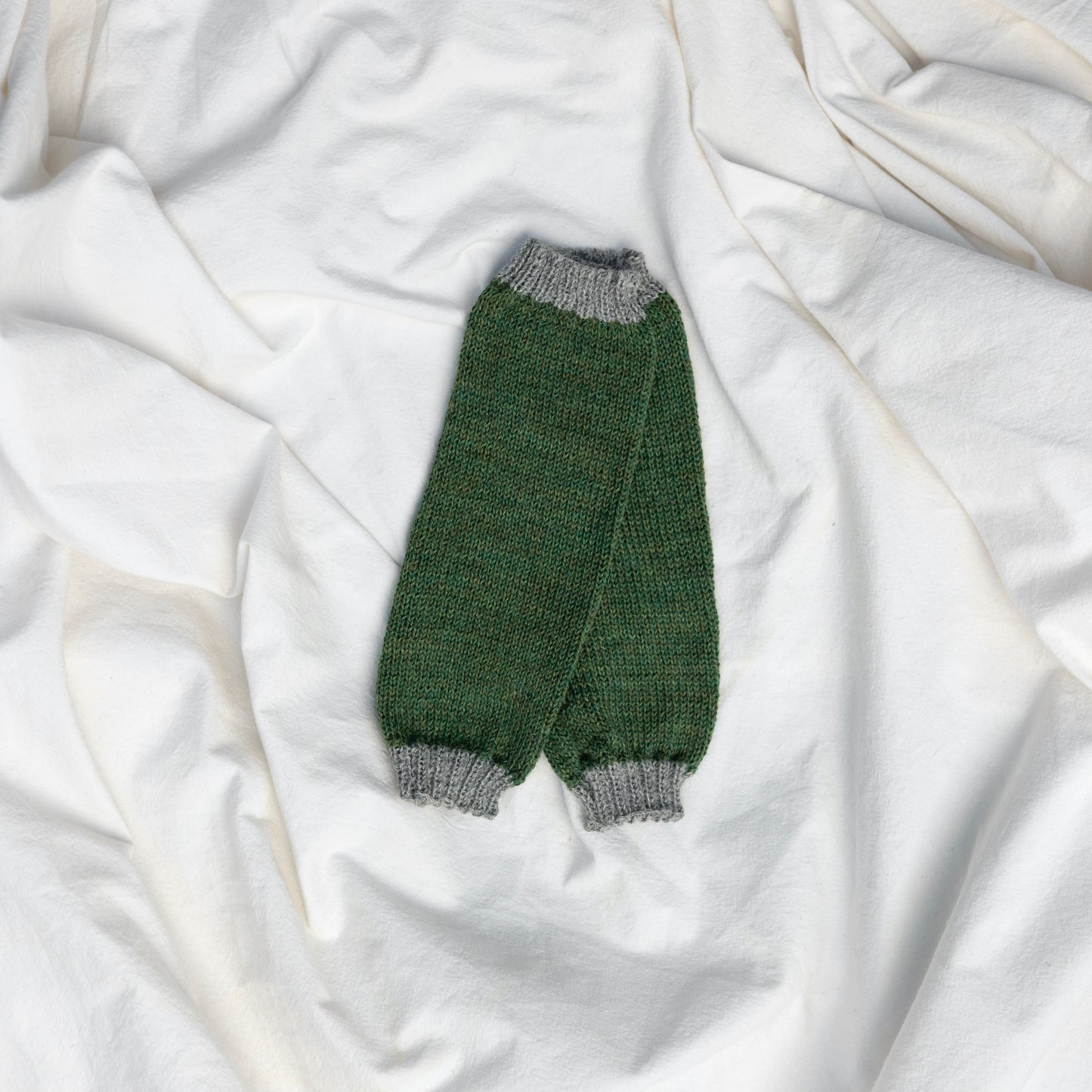 Handmade alpaca wool handwarmers, green