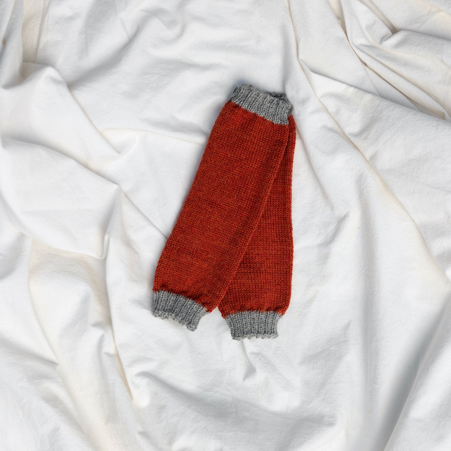 Handmade alpaca mittens, orange