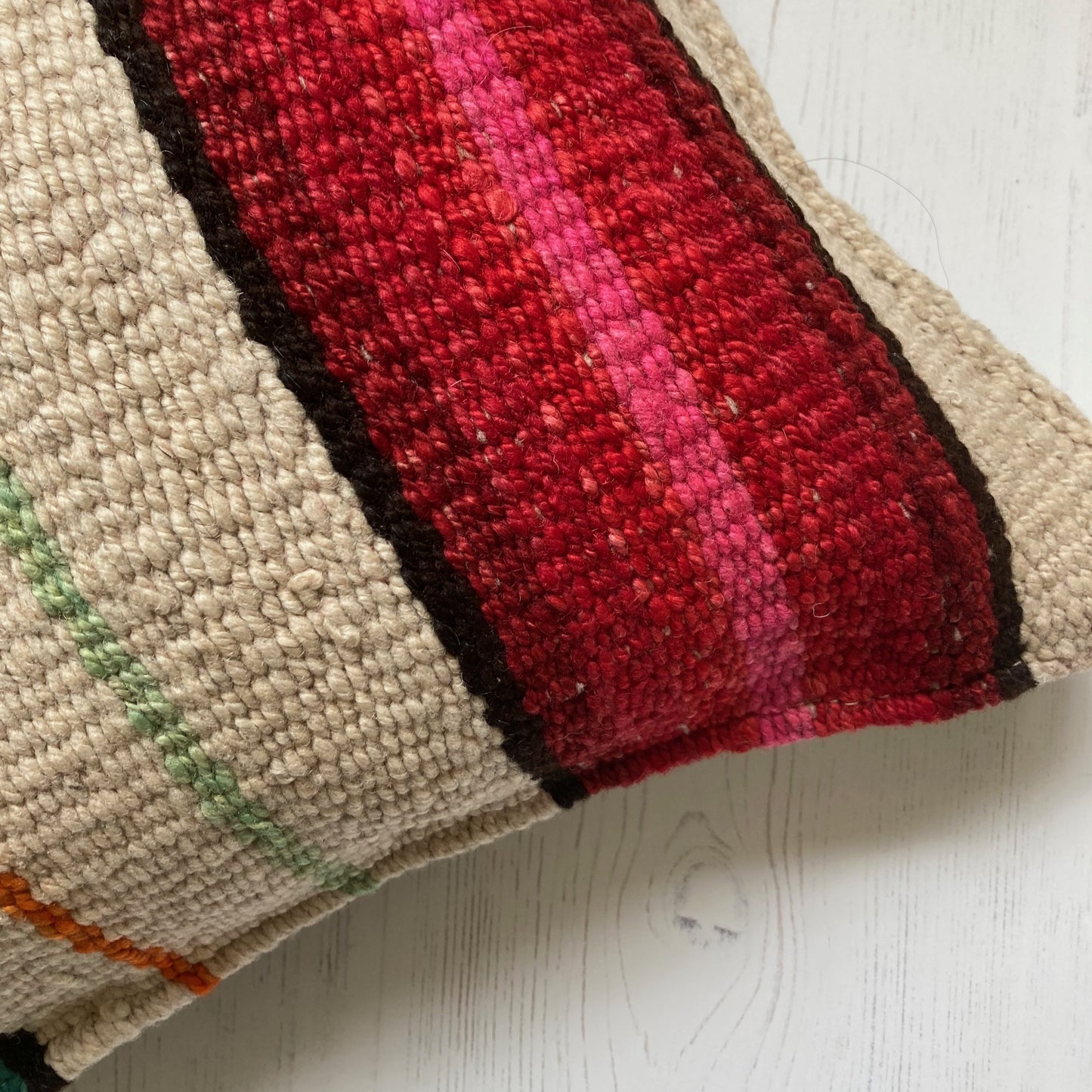 Vintage handwoven wool cushion #NS027