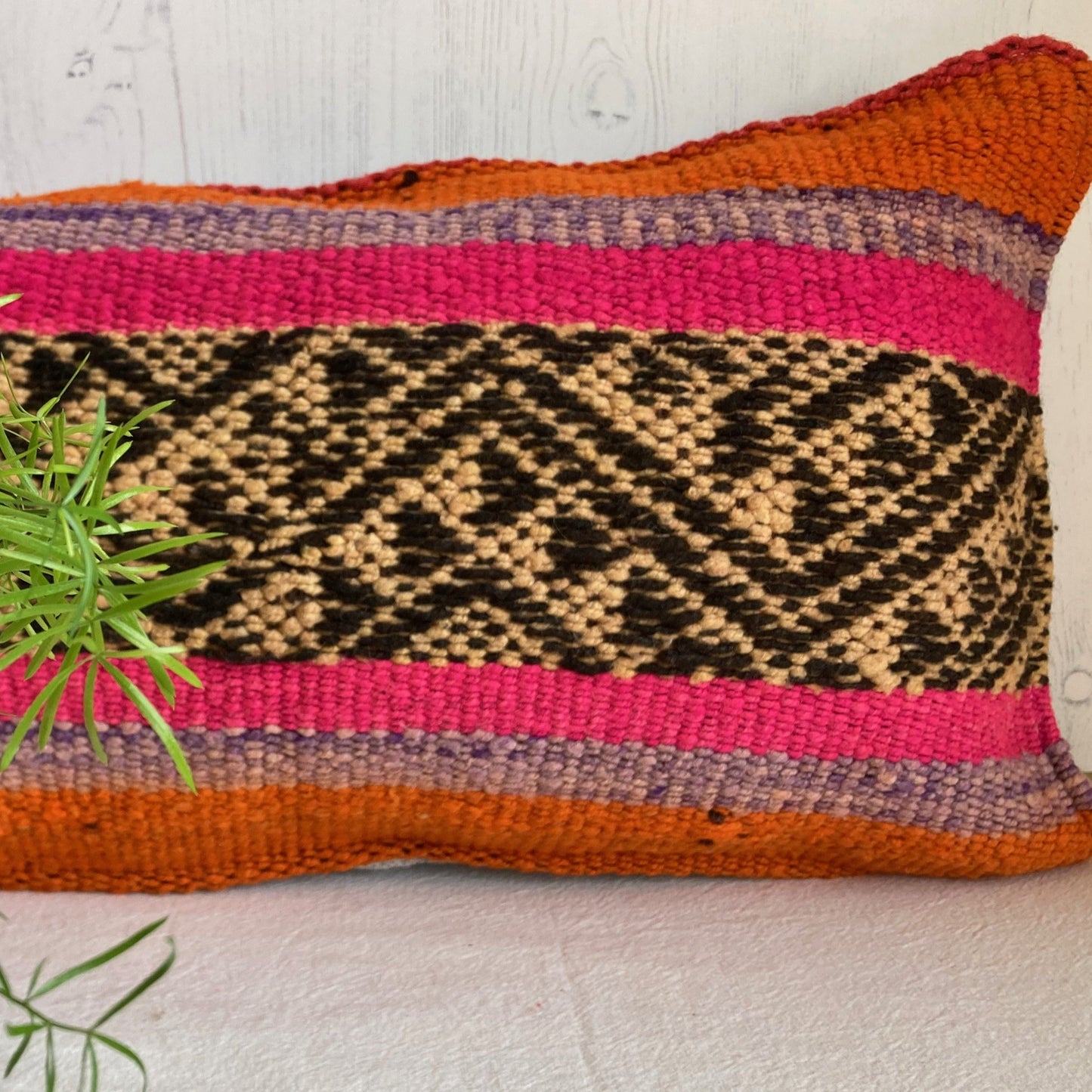 Vintage handwoven wool cushion #NS036